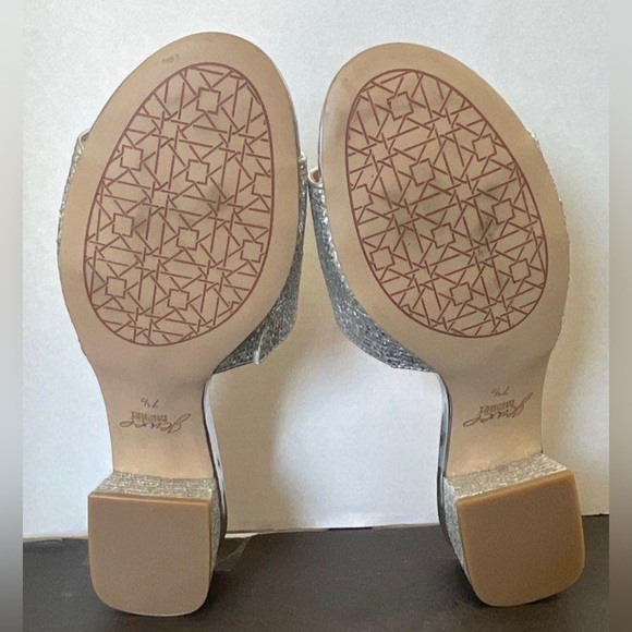 Badgley Mischka Camelia Crystal-Embellished Peep-Toe Mules with Block Heel 7.5 - Picture 8 of 16